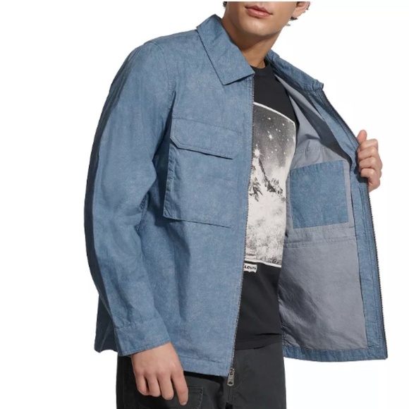 Levi's Lightweight Cotton Shacket Blue Print Size XXL - Picture 3 of 11